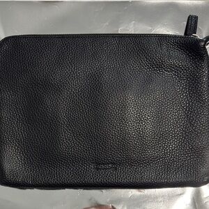 Uri Minkoff Black Leather Toiletry Bag